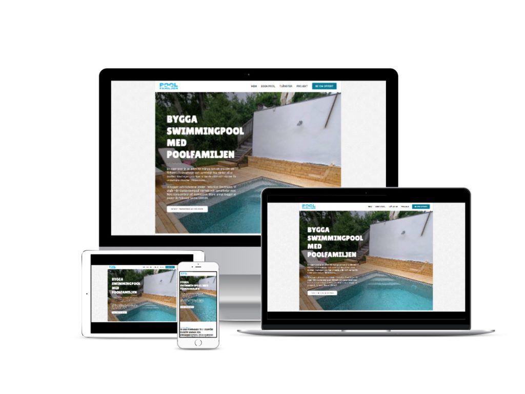 webdesign referens swimmingpool hemsidan